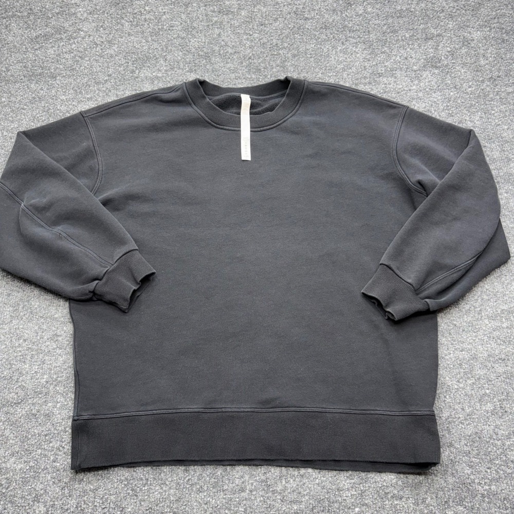 Lululemon Perfectly Oversized Crew Sweatshirt Black XS 100% Cotton Pullover